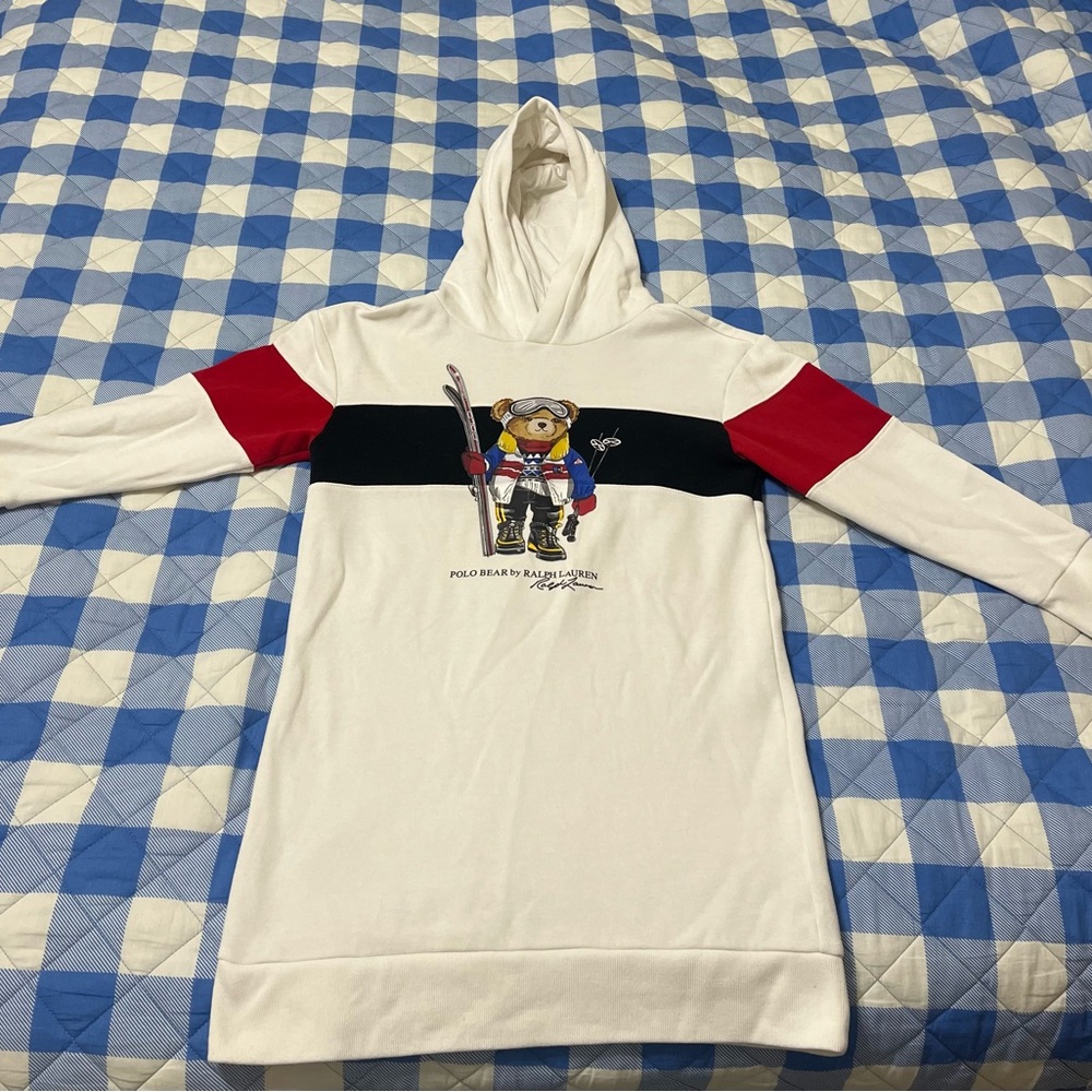 Ralph Lauren POLO Big kids Girls fleece dress with Ralph Lauren Polar Bear